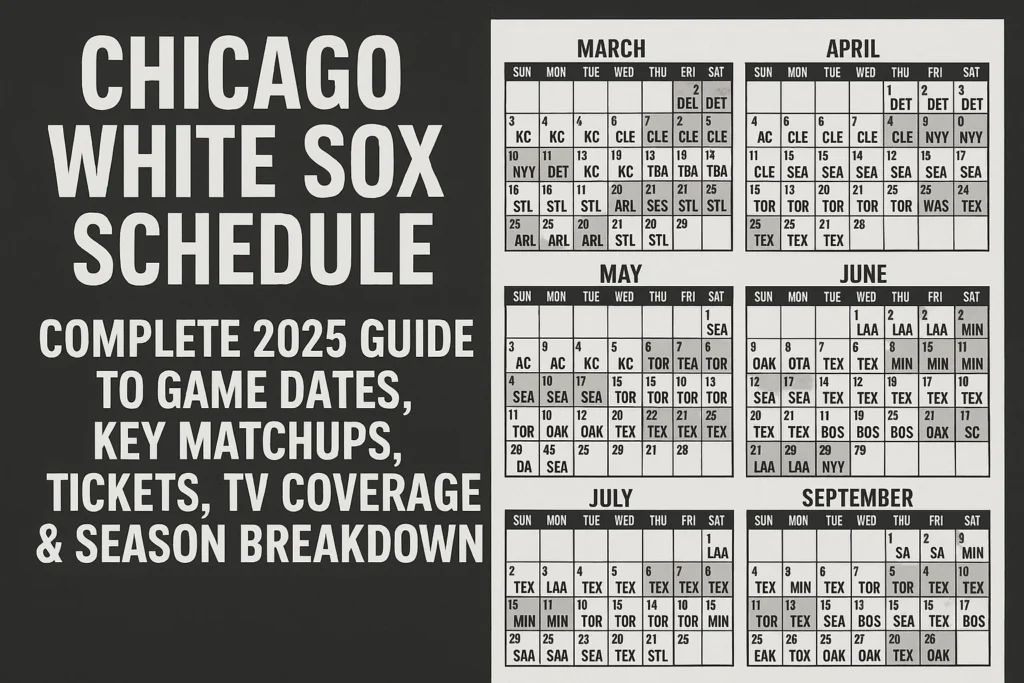 What Is the Chicago White Sox Schedule Complete 2025 Guide to Game Dates Key Matchups Tickets TV Coverage & Season Breakdown