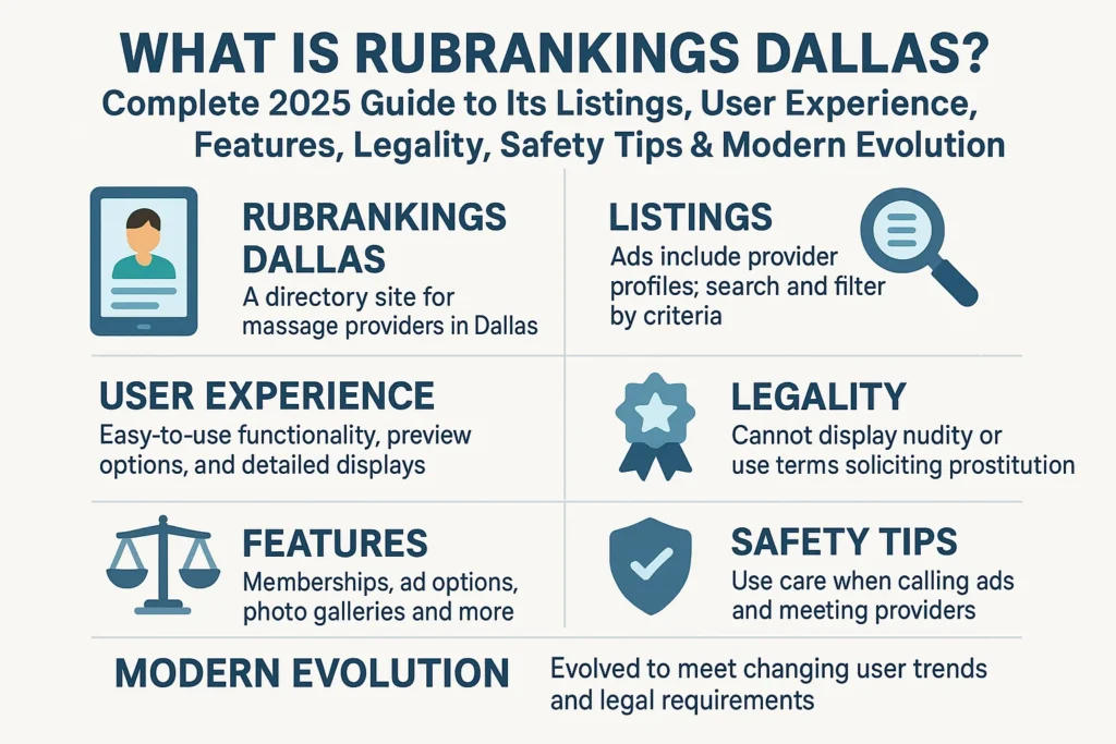 What Is RubRankings Dallas? Complete 2025 Guide to Its Listings User Experience Features Legality Safety Tips Modern Evolution