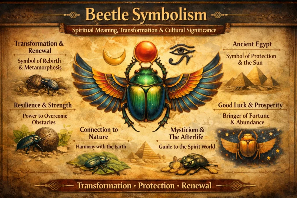 Beetle Symbolism: Spiritual Meaning Transformation and Cultural Significance