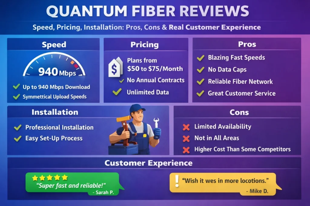 Quantum Fiber Reviews: Speed Pricing Installation Pros Cons and Real Customer Experience