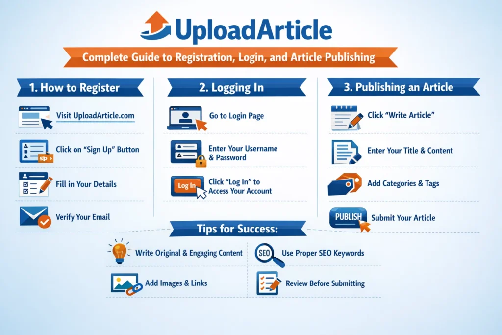 UploadArticle Account Complete Guide to Registration Login and Article Publishing