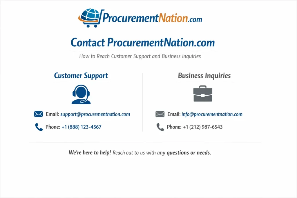 ProcurementNation.com Contact How to Reach Customer Support and Business Inquiries